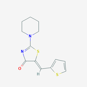 molecular formula C13H14N2OS2 B393027 (5Z)-2-(PIPERIDIN-1-YL)-5-[(THIOPHEN-2-YL)METHYLIDENE]-4,5-DIHYDRO-1,3-THIAZOL-4-ONE 