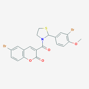 6-Bromo-3-[2-(3-bromo-4-methoxy-phenyl)-thiazolidine-3-carbonyl]-chromen-2-one