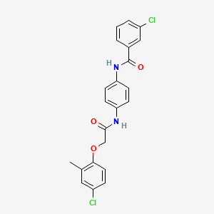 molecular formula C22H18Cl2N2O3 B3930310 3-chloro-N-(4-{[(4-chloro-2-methylphenoxy)acetyl]amino}phenyl)benzamide 