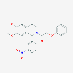 6,7-dimethoxy-2-[(2-methylphenoxy)acetyl]-1-(3-nitrophenyl)-1,2,3,4-tetrahydroisoquinoline