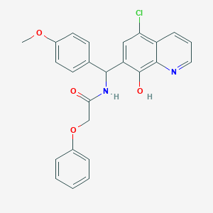 N-[(5-chloro-8-hydroxy-7-quinolinyl)(4-methoxyphenyl)methyl]-2-phenoxyacetamide