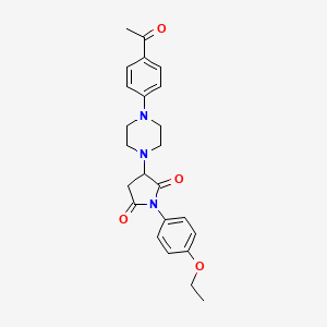 molecular formula C24H27N3O4 B3930345 3-[4-(4-acetylphenyl)-1-piperazinyl]-1-(4-ethoxyphenyl)-2,5-pyrrolidinedione 