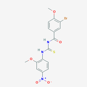 3-bromo-4-methoxy-N-{[(2-methoxy-4-nitrophenyl)amino]carbonothioyl}benzamide