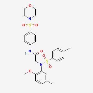 molecular formula C27H31N3O7S2 B3930367 N~2~-(2-methoxy-5-methylphenyl)-N~2~-[(4-methylphenyl)sulfonyl]-N~1~-[4-(4-morpholinylsulfonyl)phenyl]glycinamide 