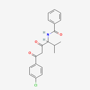 molecular formula C20H20ClNO3 B3930374 N-[4-(4-chlorophenyl)-1-isopropyl-2,4-dioxobutyl]benzamide 