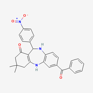 7-benzoyl-3,3-dimethyl-11-(4-nitrophenyl)-2,3,4,5,10,11-hexahydro-1H-dibenzo[b,e][1,4]diazepin-1-one