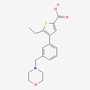 molecular formula C18H21NO3S B3930382 5-ethyl-4-[3-(morpholin-4-ylmethyl)phenyl]thiophene-2-carboxylic acid 