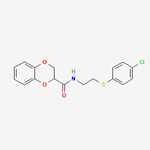 molecular formula C17H16ClNO3S B3930391 N-{2-[(4-chlorophenyl)thio]ethyl}-2,3-dihydro-1,4-benzodioxine-2-carboxamide 