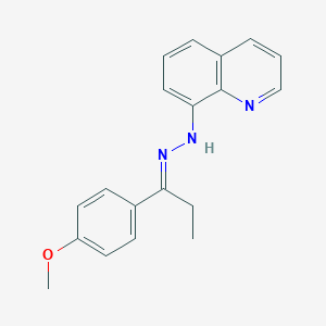 molecular formula C19H19N3O B393041 1-(4-Methoxyphenyl)-1-propanone 8-quinolinylhydrazone 