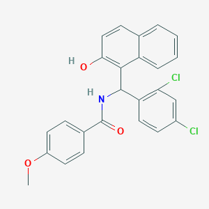 molecular formula C25H19Cl2NO3 B3930414 N-[(2,4-dichlorophenyl)(2-hydroxy-1-naphthyl)methyl]-4-methoxybenzamide 