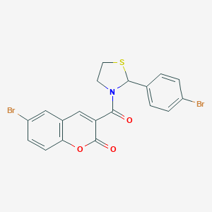 6-bromo-3-{[2-(4-bromophenyl)-1,3-thiazolidin-3-yl]carbonyl}-2H-chromen-2-one