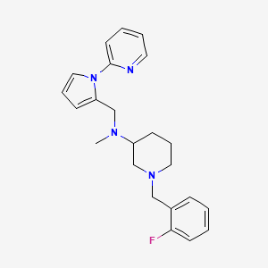 molecular formula C23H27FN4 B3930458 1-(2-fluorobenzyl)-N-methyl-N-{[1-(2-pyridinyl)-1H-pyrrol-2-yl]methyl}-3-piperidinamine 