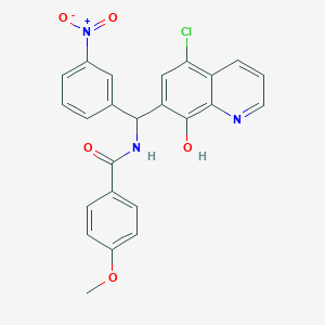 N-[(5-chloro-8-hydroxy-7-quinolinyl)(3-nitrophenyl)methyl]-4-methoxybenzamide