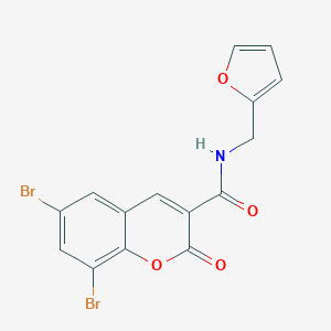 molecular formula C15H9Br2NO4 B393047 6,8-dibromo-N-(2-furylmethyl)-2-oxo-2H-chromene-3-carboxamide 