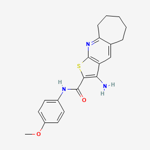 molecular formula C20H21N3O2S B3930498 6-amino-N-(4-methoxyphenyl)-4-thia-2-azatricyclo[7.5.0.03,7]tetradeca-1,3(7),5,8-tetraene-5-carboxamide 