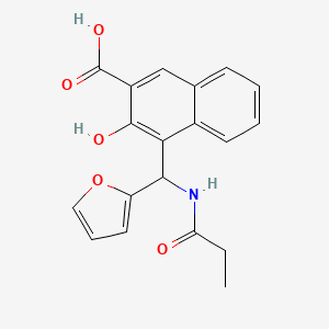 molecular formula C19H17NO5 B3930506 4-[2-furyl(propionylamino)methyl]-3-hydroxy-2-naphthoic acid 