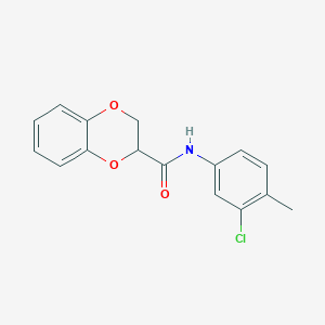 molecular formula C16H14ClNO3 B3930519 N-(3-chloro-4-methylphenyl)-2,3-dihydro-1,4-benzodioxine-2-carboxamide 