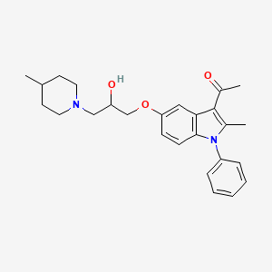 1-{5-[2-hydroxy-3-(4-methyl-1-piperidinyl)propoxy]-2-methyl-1-phenyl-1H-indol-3-yl}ethanone