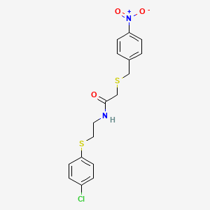 N-{2-[(4-chlorophenyl)thio]ethyl}-2-[(4-nitrobenzyl)thio]acetamide