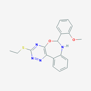 molecular formula C19H18N4O2S B393055 3-(Ethylsulfanyl)-6-(2-methoxyphenyl)-6,7-dihydro[1,2,4]triazino[5,6-d][3,1]benzoxazepine 