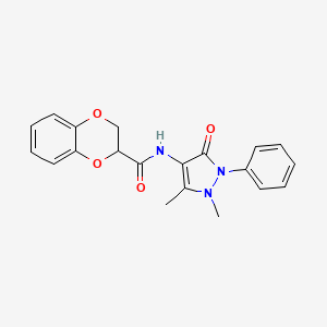 N-(1,5-DIMETHYL-3-OXO-2-PHENYLPYRAZOL-4-YL)-2,3-DIHYDRO-1,4-BENZODIOXINE-2-CARBOXAMIDE