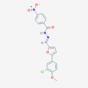 molecular formula C19H14ClN3O5 B393059 N'-{[5-(3-chloro-4-methoxyphenyl)-2-furyl]methylene}-4-nitrobenzohydrazide 