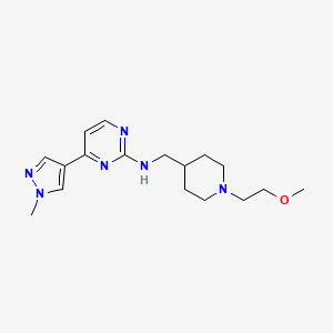 molecular formula C17H26N6O B3930594 N-{[1-(2-methoxyethyl)piperidin-4-yl]methyl}-4-(1-methyl-1H-pyrazol-4-yl)pyrimidin-2-amine 