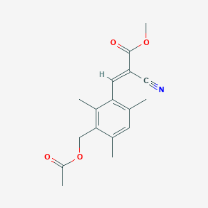 molecular formula C17H19NO4 B393061 Methyl 3-{3-[(acetyloxy)methyl]-2,4,6-trimethylphenyl}-2-cyanoacrylate 