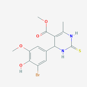 molecular formula C14H15BrN2O4S B393062 Methyl 4-(3-bromo-4-hydroxy-5-methoxyphenyl)-6-methyl-2-thioxo-1,2,3,4-tetrahydro-5-pyrimidinecarboxylate 