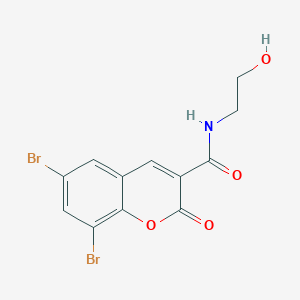 molecular formula C12H9Br2NO4 B393063 6,8-dibromo-N-(2-hydroxyethyl)-2-oxo-2H-chromene-3-carboxamide 