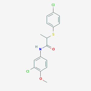 N-(3-chloro-4-methoxyphenyl)-2-[(4-chlorophenyl)thio]propanamide