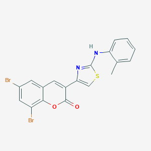 molecular formula C19H12Br2N2O2S B393065 6,8-dibromo-3-[2-(2-toluidino)-1,3-thiazol-4-yl]-2H-chromen-2-one 