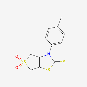 molecular formula C12H13NO2S3 B3930654 3-(4-methylphenyl)tetrahydrothieno[3,4-d][1,3]thiazole-2(3H)-thione 5,5-dioxide 