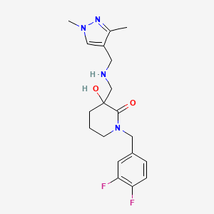 molecular formula C19H24F2N4O2 B3930662 1-(3,4-difluorobenzyl)-3-({[(1,3-dimethyl-1H-pyrazol-4-yl)methyl]amino}methyl)-3-hydroxy-2-piperidinone 