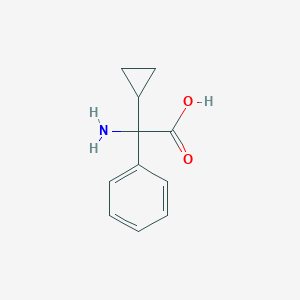 molecular formula C11H13NO2 B039307 2-Amino-2-cyclopropyl-2-phenylacetic acid CAS No. 118317-40-1