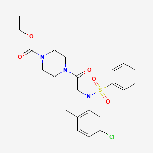 molecular formula C22H26ClN3O5S B3930701 ethyl 4-[N-(5-chloro-2-methylphenyl)-N-(phenylsulfonyl)glycyl]-1-piperazinecarboxylate 