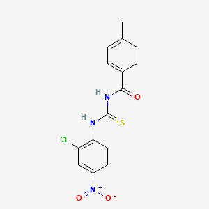 molecular formula C15H12ClN3O3S B3930726 N-{[(2-chloro-4-nitrophenyl)amino]carbonothioyl}-4-methylbenzamide 