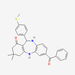 molecular formula C29H28N2O2S B3930732 7-benzoyl-3,3-dimethyl-11-[4-(methylthio)phenyl]-2,3,4,5,10,11-hexahydro-1H-dibenzo[b,e][1,4]diazepin-1-one 