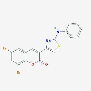 3-(2-anilino-1,3-thiazol-4-yl)-6,8-dibromo-2H-chromen-2-one