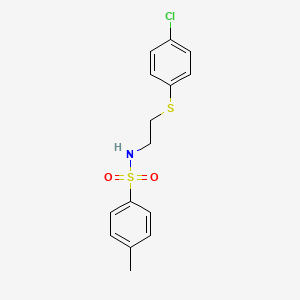 molecular formula C15H16ClNO2S2 B3930757 N-{2-[(4-chlorophenyl)thio]ethyl}-4-methylbenzenesulfonamide 