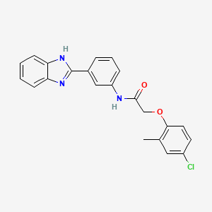 molecular formula C22H18ClN3O2 B3930759 N-[3-(1H-1,3-benzodiazol-2-yl)phenyl]-2-(4-chloro-2-methylphenoxy)acetamide 