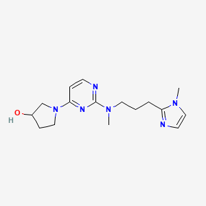 molecular formula C16H24N6O B3930766 1-(2-{methyl[3-(1-methyl-1H-imidazol-2-yl)propyl]amino}pyrimidin-4-yl)pyrrolidin-3-ol 