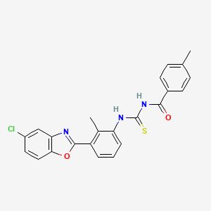 N-({[3-(5-chloro-1,3-benzoxazol-2-yl)-2-methylphenyl]amino}carbonothioyl)-4-methylbenzamide