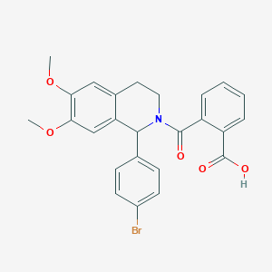 molecular formula C25H22BrNO5 B3930818 2-{[1-(4-bromophenyl)-6,7-dimethoxy-3,4-dihydro-2(1H)-isoquinolinyl]carbonyl}benzoic acid 