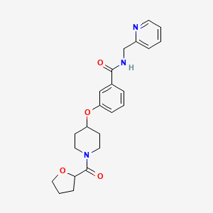 molecular formula C23H27N3O4 B3930825 N-(2-pyridinylmethyl)-3-{[1-(tetrahydro-2-furanylcarbonyl)-4-piperidinyl]oxy}benzamide 