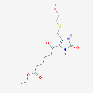 ethyl 6-(5-{[(2-hydroxyethyl)thio]methyl}-2-oxo-2,3-dihydro-1H-imidazol-4-yl)-6-oxohexanoate