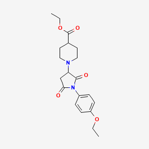 molecular formula C20H26N2O5 B3930859 ethyl 1-[1-(4-ethoxyphenyl)-2,5-dioxopyrrolidin-3-yl]piperidine-4-carboxylate 