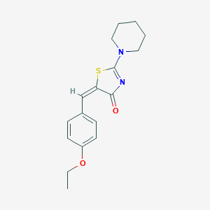 molecular formula C17H20N2O2S B393087 5-(4-ethoxybenzylidene)-2-(1-piperidinyl)-1,3-thiazol-4(5H)-one CAS No. 328090-56-8