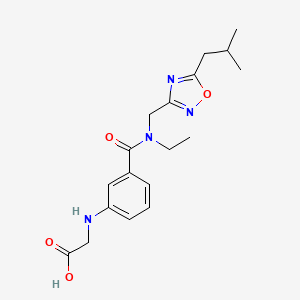 molecular formula C18H24N4O4 B3930880 {[3-({ethyl[(5-isobutyl-1,2,4-oxadiazol-3-yl)methyl]amino}carbonyl)phenyl]amino}acetic acid 