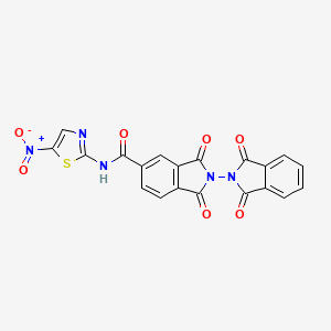 molecular formula C20H9N5O7S B3930890 N-(5-nitro-1,3-thiazol-2-yl)-1,1',3,3'-tetraoxo-1,1',3,3'-tetrahydro-2,2'-biisoindole-5-carboxamide 